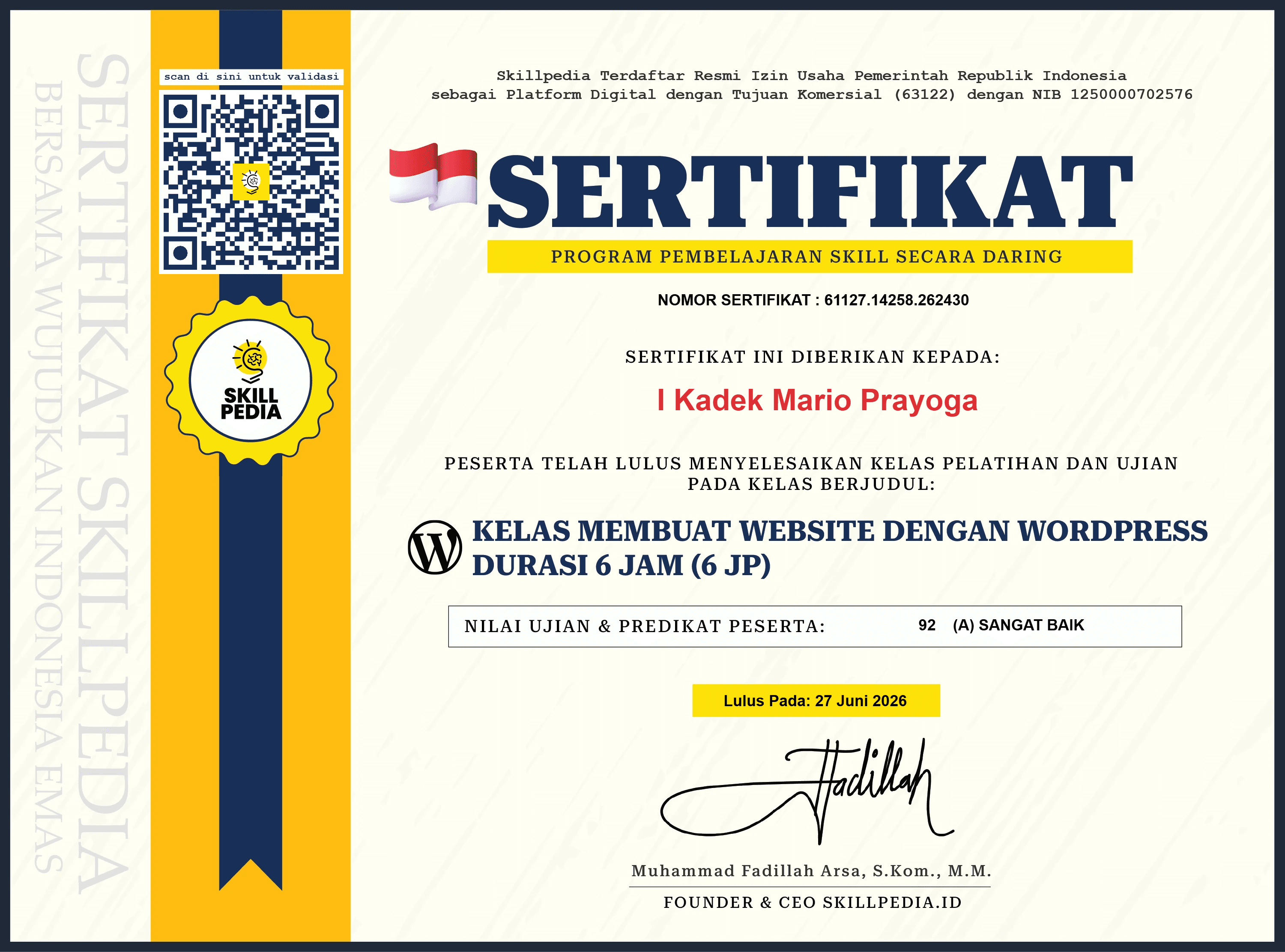 Kelas Membuat Website dengan Wordpress